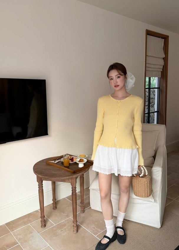 Janis Fufu Knit Top in Baby Yellow