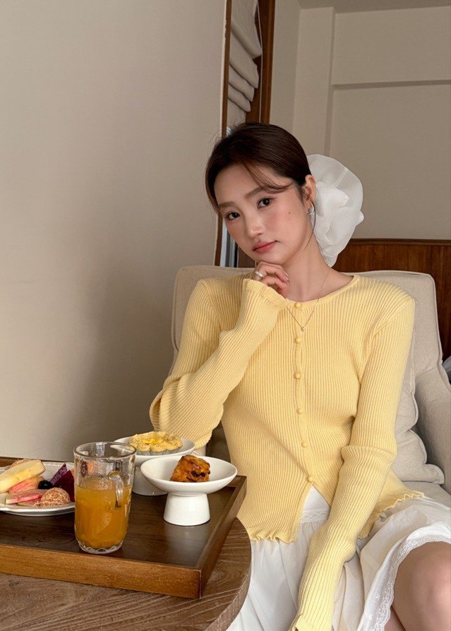 Janis Fufu Knit Top in Baby Yellow