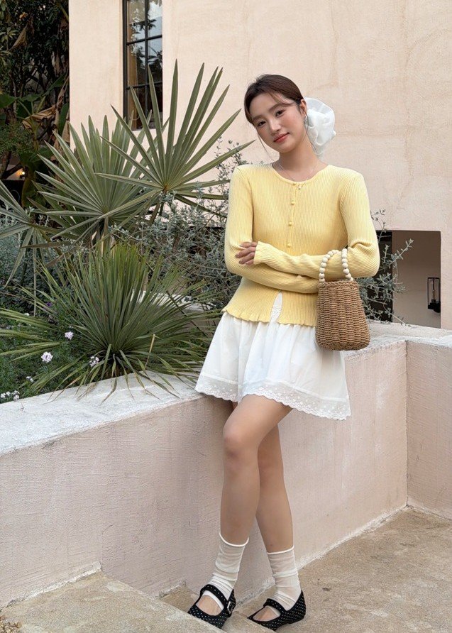 Janis Fufu Knit Top in Baby Yellow