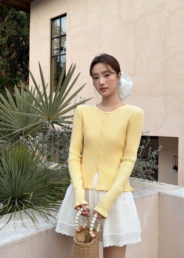 Janis Fufu Knit Top in Baby Yellow