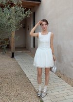 Nina Fleur Mini Dress in White