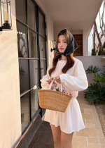 Claris Garden Ruffle Dress in White