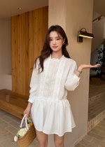 Claris Garden Ruffle Dress in White