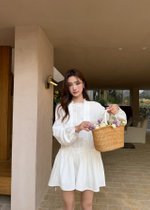 Claris Garden Ruffle Dress in White