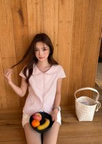 Hazel Collar Top in Pink