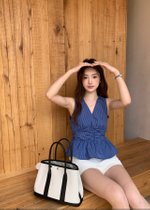 Jennie Flare Top in Blue