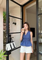 Jennie Flare Top in Blue