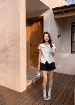 Hazel Collar Top in White