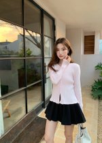 Janis Fufu Knit Top in Baby Pink