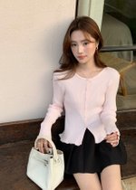 Janis Fufu Knit Top in Baby Pink