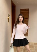 Janis Fufu Knit Top in Baby Pink