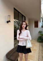 Janis Fufu Knit Top in Baby Pink