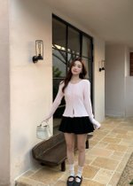 Janis Fufu Knit Top in Baby Pink