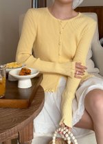 Janis Fufu Knit Top in Baby Yellow