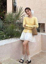 Janis Fufu Knit Top in Baby Yellow