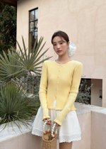 Janis Fufu Knit Top in Baby Yellow
