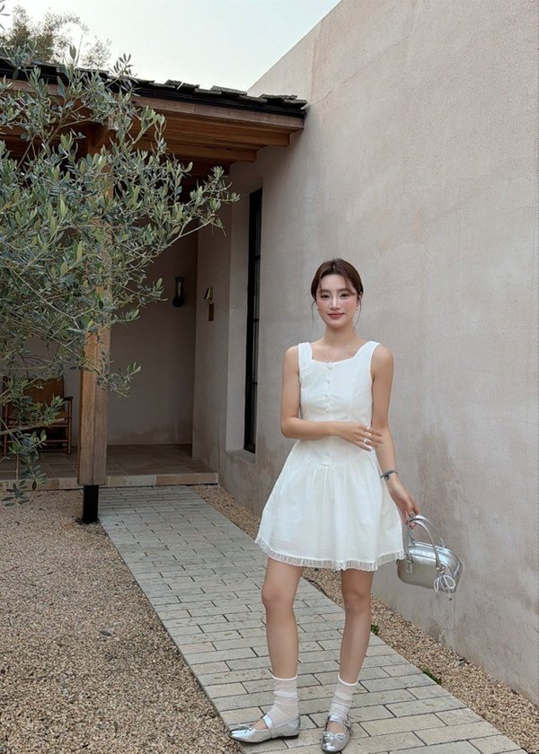 Nina Fleur Mini Dress in White