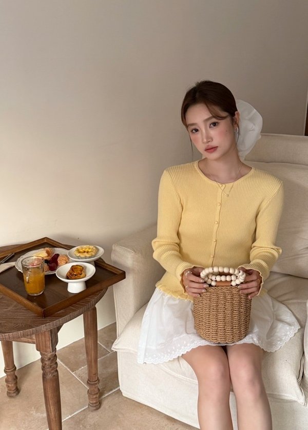 Janis Fufu Knit Top in Baby Yellow