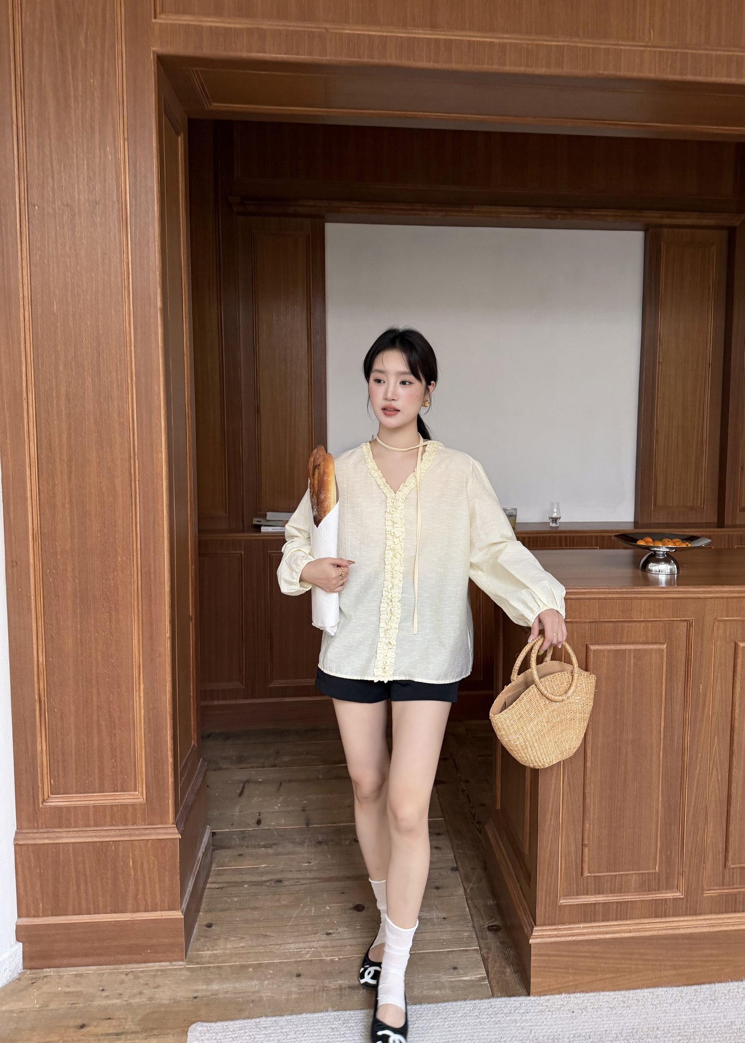 Emma Ruffles Blouse in Butter