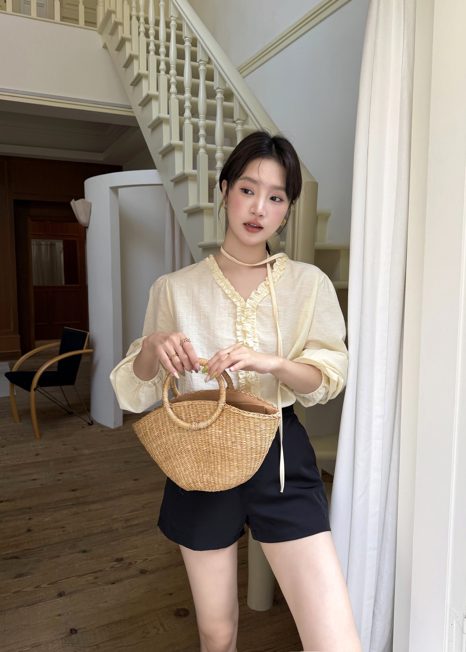 Emma Ruffles Blouse in Butter