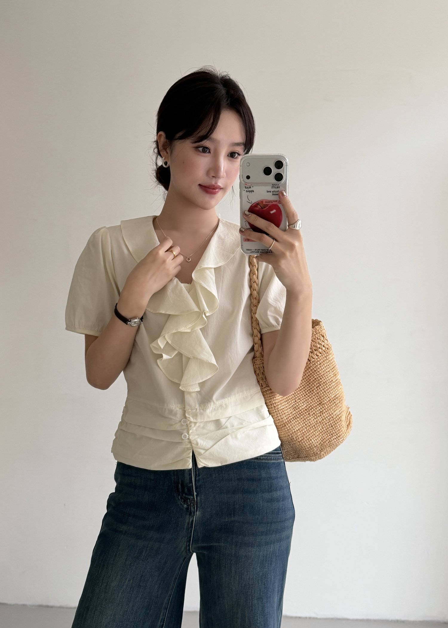 Erica Ruffles Blouse in Butter