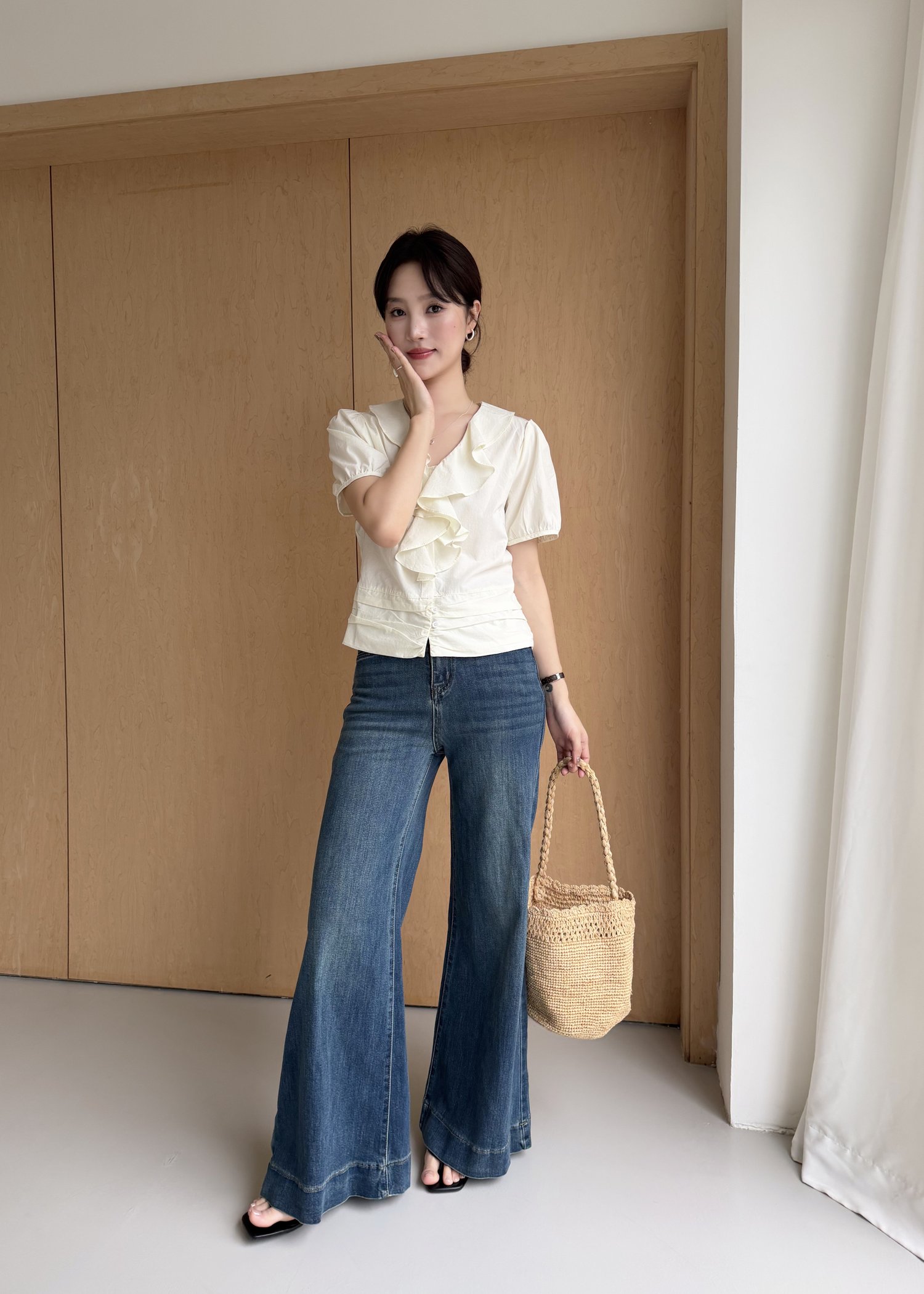 Erica Ruffles Blouse in Butter