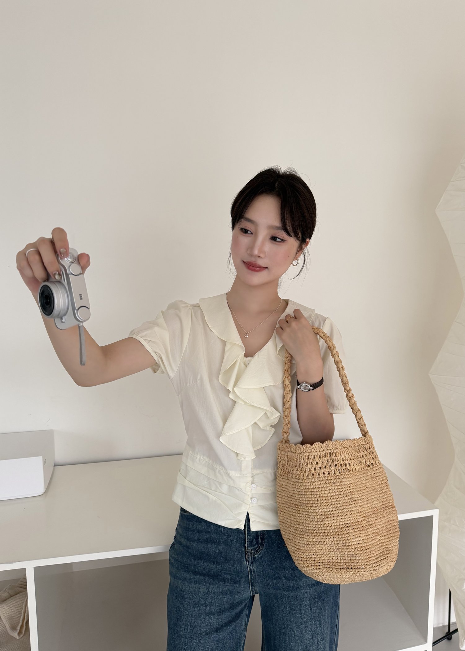 Erica Ruffles Blouse in Butter