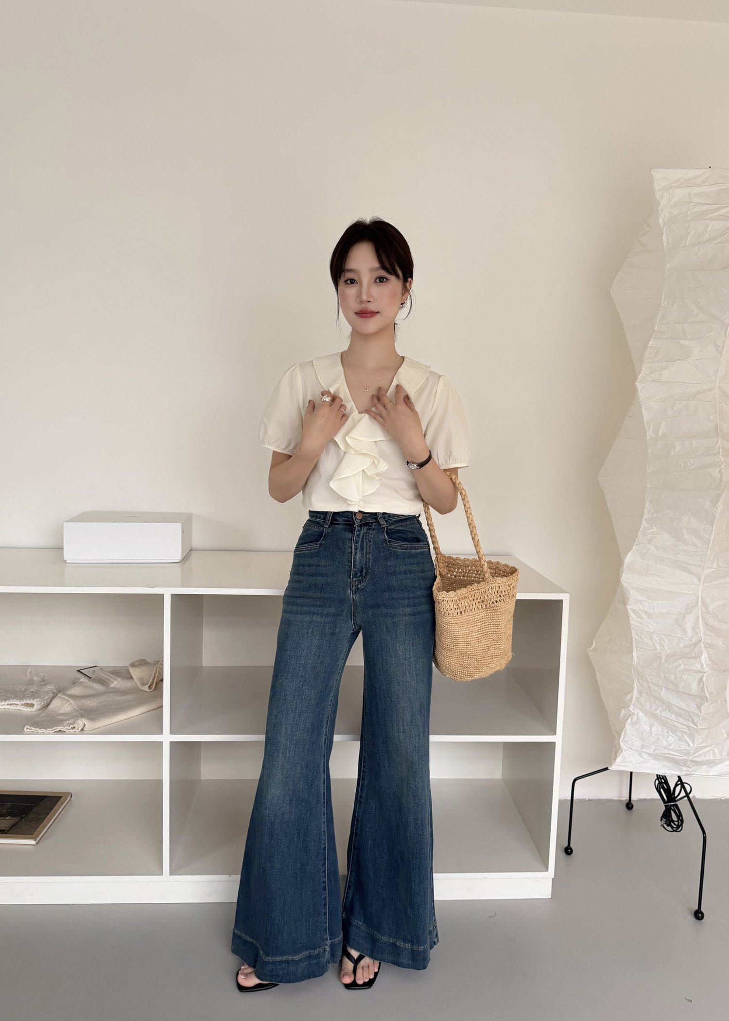 Erica Ruffles Blouse in Butter