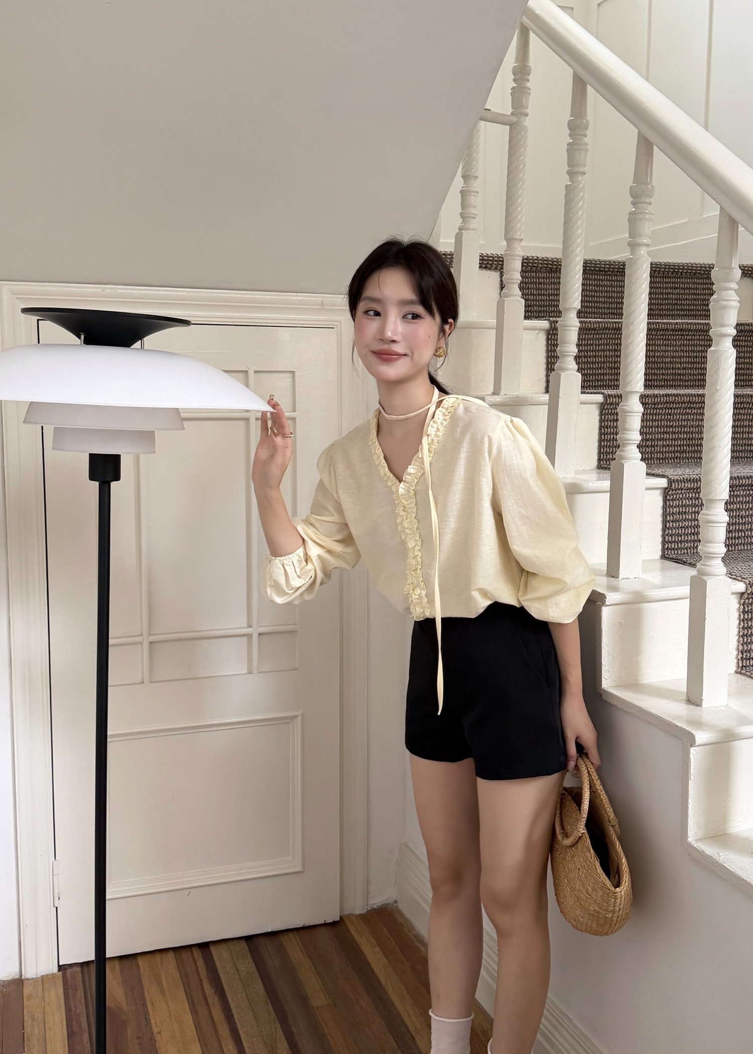 Emma Ruffles Blouse in Butter