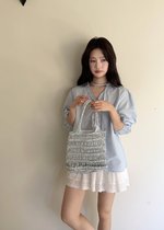 Emma Ruffles Blouse in Blue