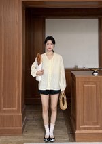 Emma Ruffles Blouse in Butter