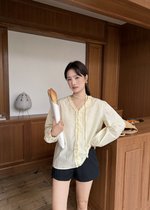 Emma Ruffles Blouse in Butter