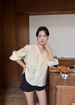 Emma Ruffles Blouse in Butter