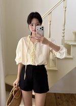 Emma Ruffles Blouse in Butter