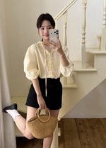 Emma Ruffles Blouse in Butter