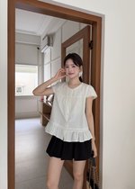 Leyla Flare Blouse in Baby Green