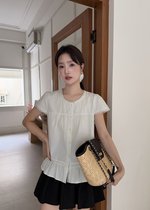 Leyla Flare Blouse in Baby Green