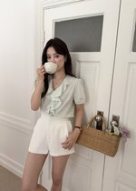 Erica Ruffles Blouse in Baby Green