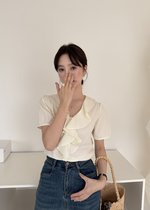 Erica Ruffles Blouse in Butter