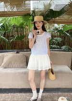 Elise Embroidery Lacey Blouse in Blue