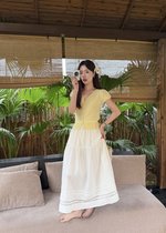 Liana Pearl Buttoned Knit in Baby Yellow