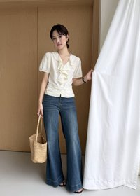 Erica Ruffles Blouse in Butter