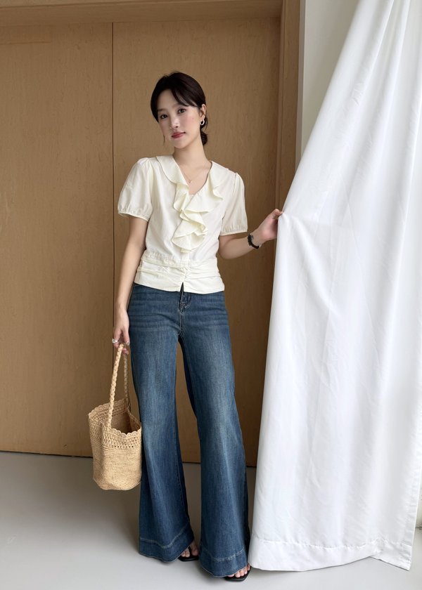 Erica Ruffles Blouse in Butter