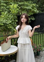 Alice Ribbon Lacey Blouse in White