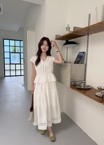 Alice Ribbon Lacey Blouse in White