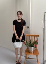 Elyssa A-line Knit Dress in Black