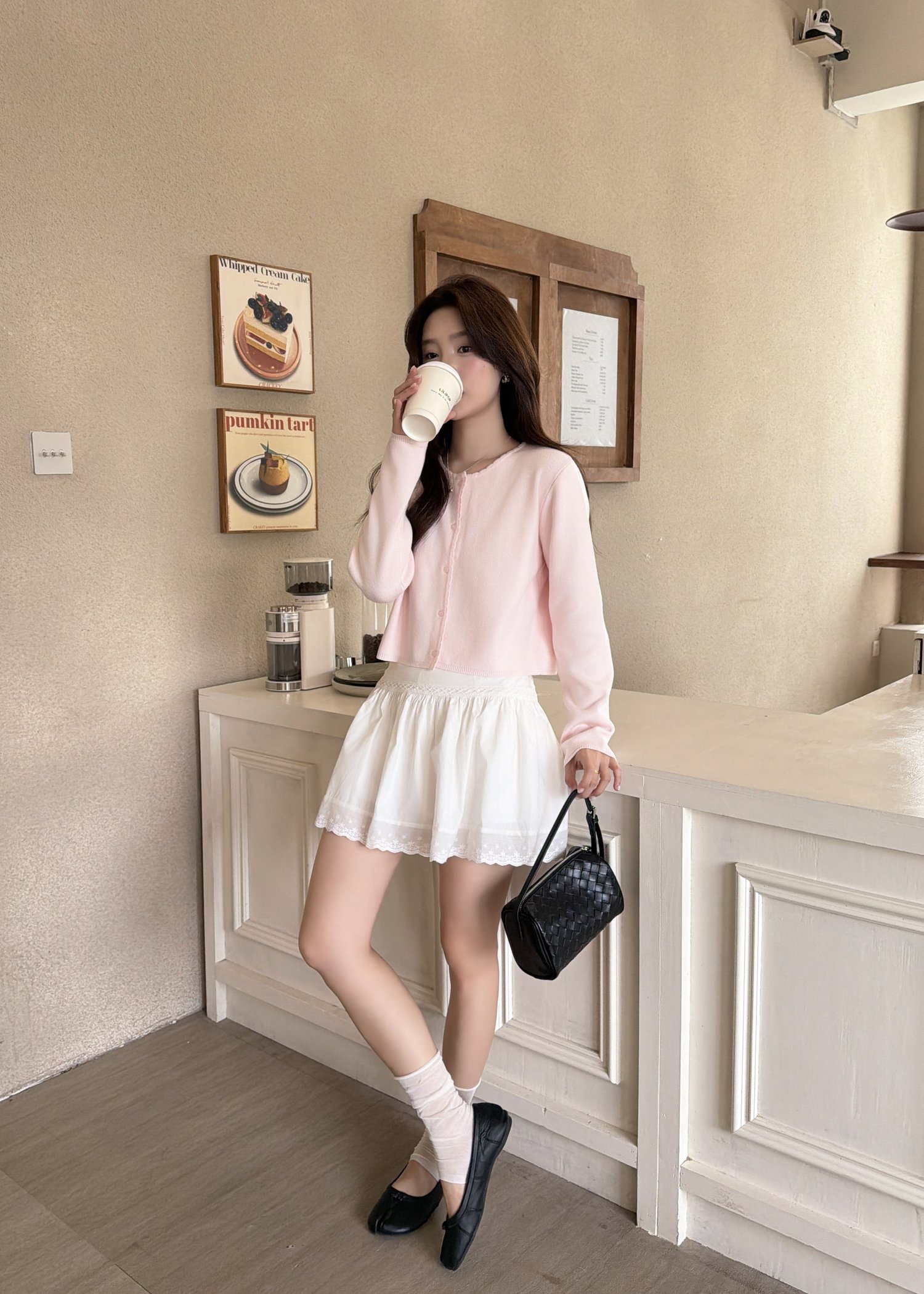 Lara Fufu Knit Top in Baby Pink