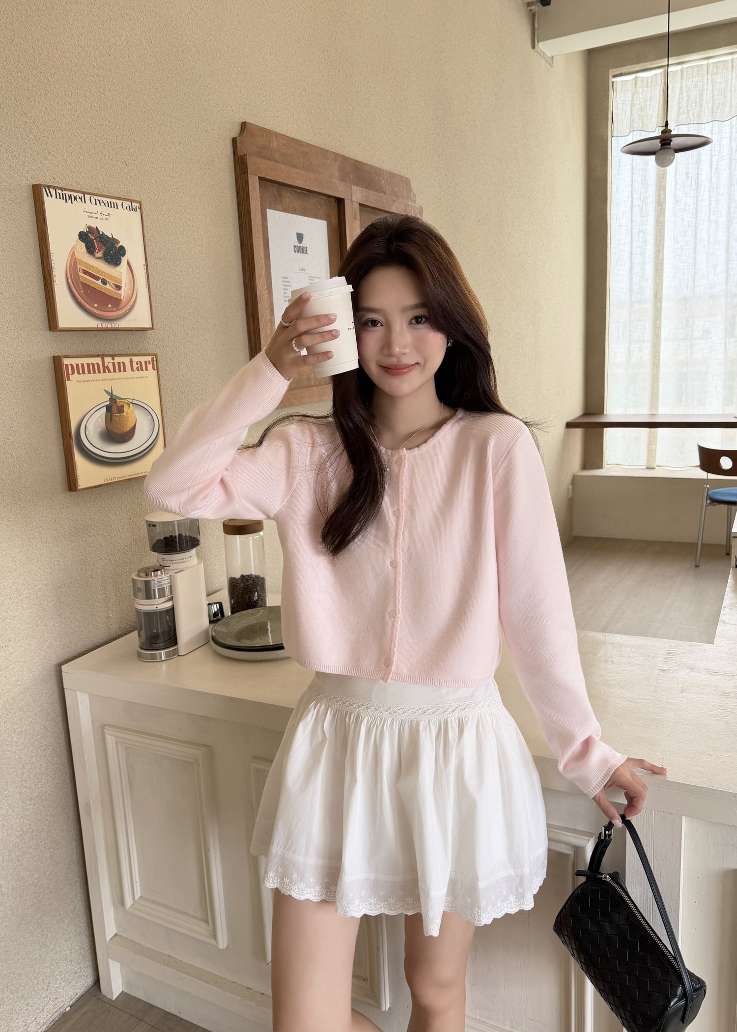 Lara Fufu Knit Top in Baby Pink
