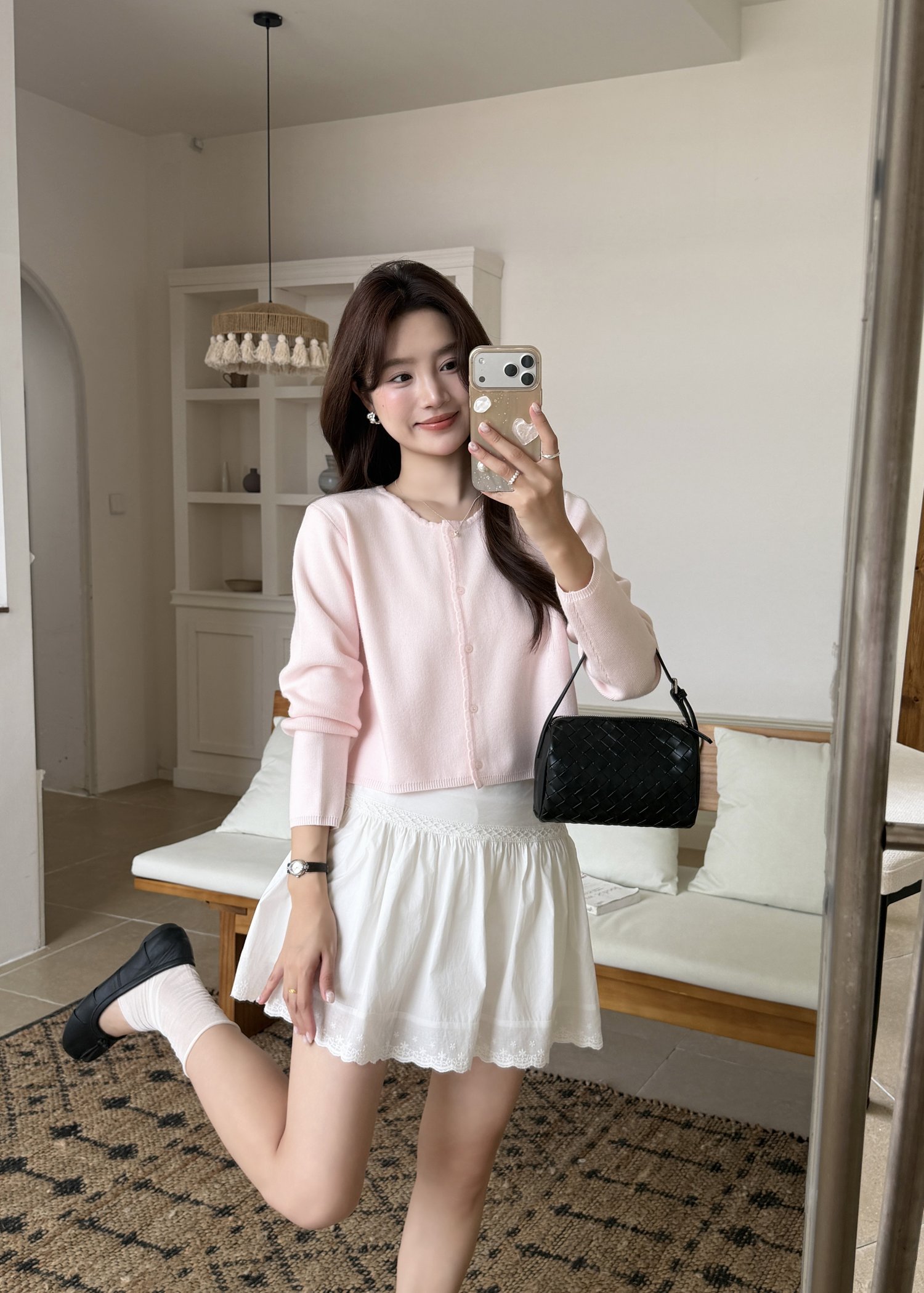 Lara Fufu Knit Top in Baby Pink