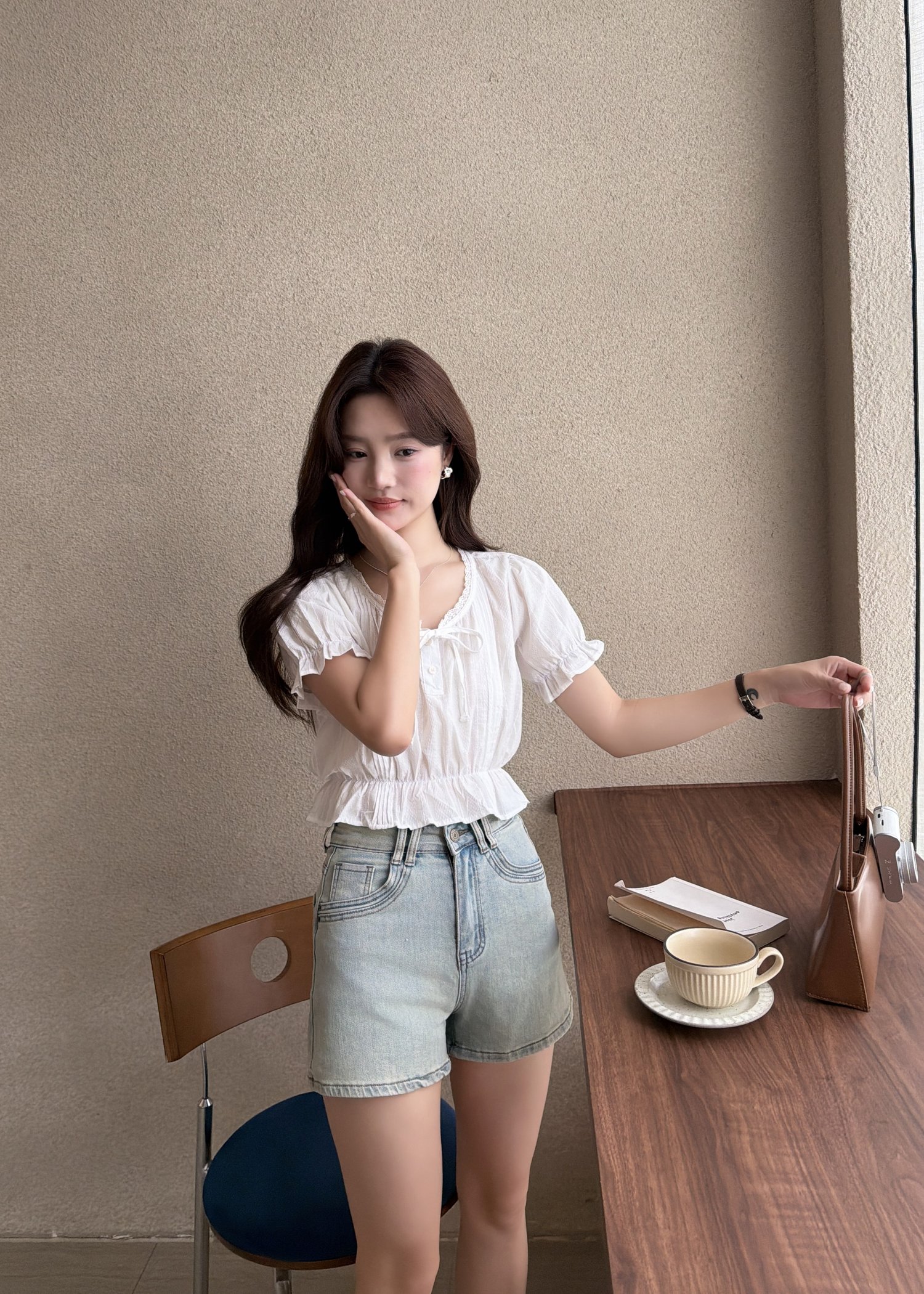 Carol Lacey Blouse in White